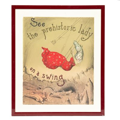 Scuola del XX secolo, “See the Prehistoric Lady on a Swing”