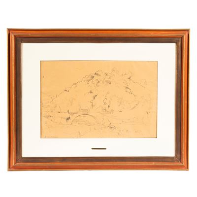Annigoni, Pietro, Paesaggio fluviale con ponte