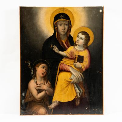 Scuola romana del XVIII secolo, Madonna con Bambino e San Giovannino