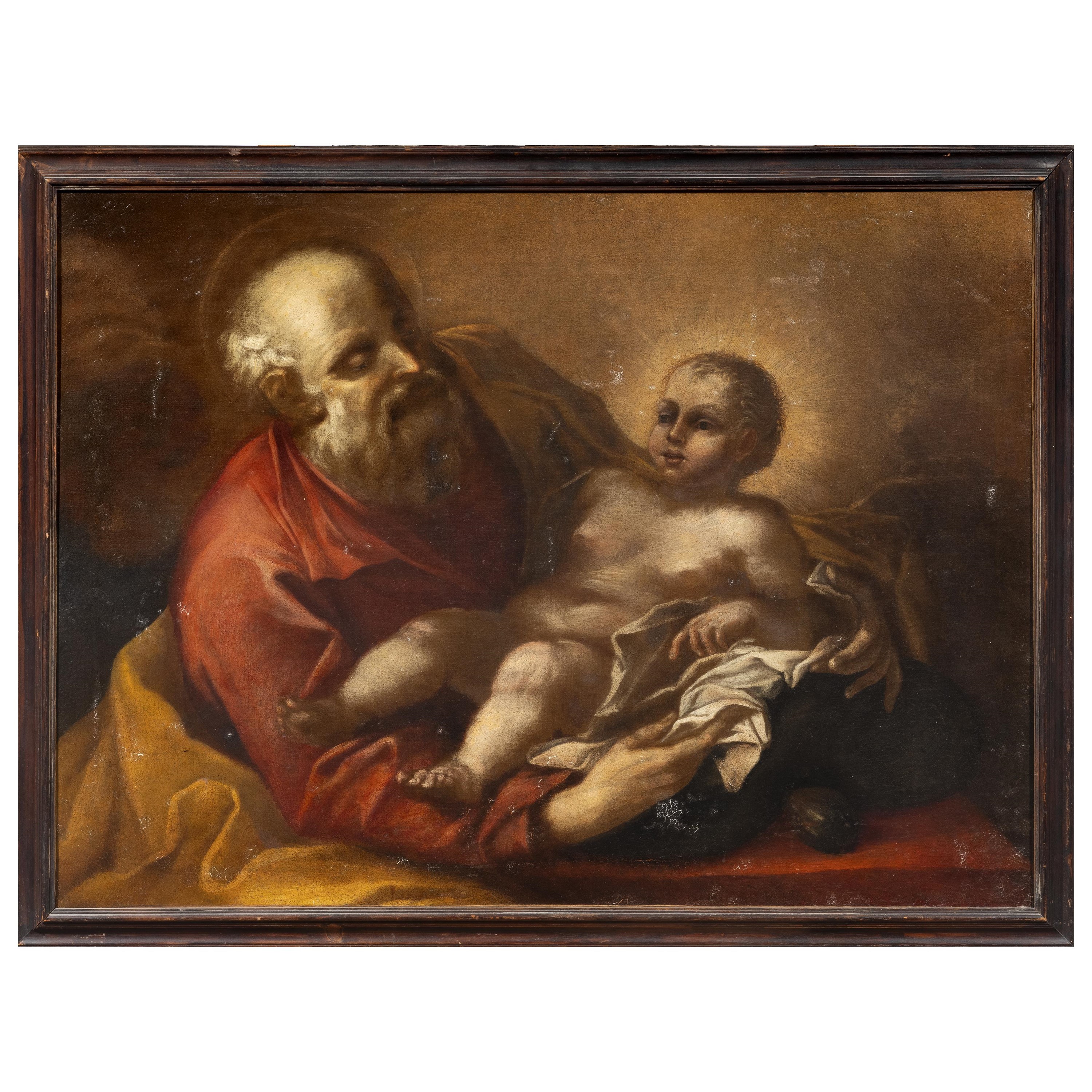 Scuola italiana del XVIII secolo, San Giuseppe con il Bambino