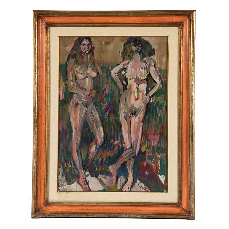 Silvio Loffredo, Due figure femminili, olio su tela