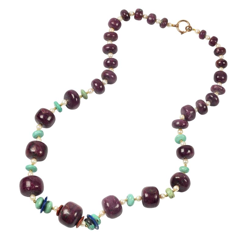 COLLANA DI PIETRE E PERLE