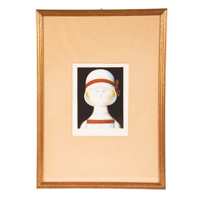 Antonio Bueno, Bambina, litografia a colori