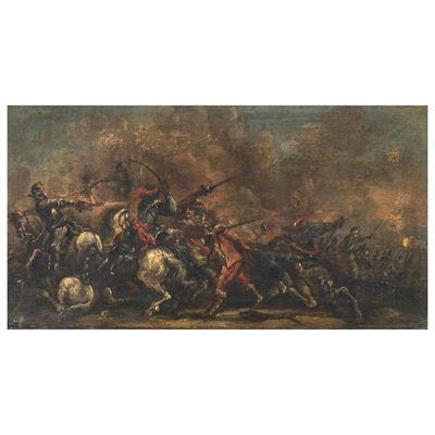 Pittore emiliano, Scena di battaglia
