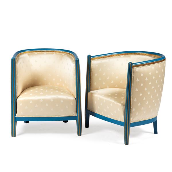 



Coppia di poltroncine a pozzetto, sec. XX