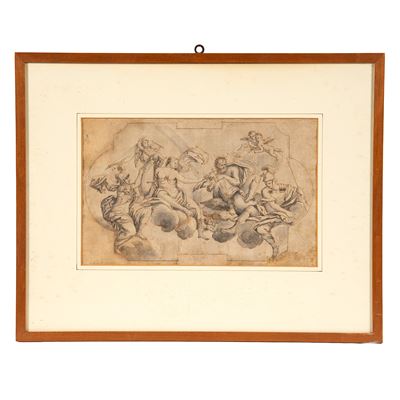 Scuola italiana (sec. XVIII), Era e Zeus sull’Olimpo