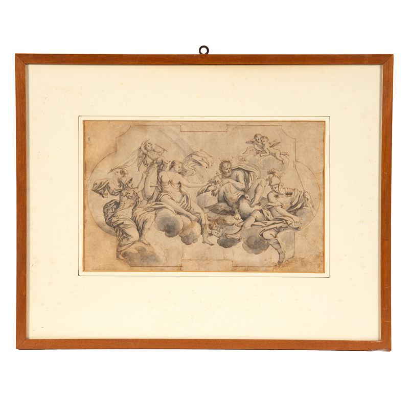 Scuola italiana (sec. XVIII), Era e Zeus sull’Olimpo