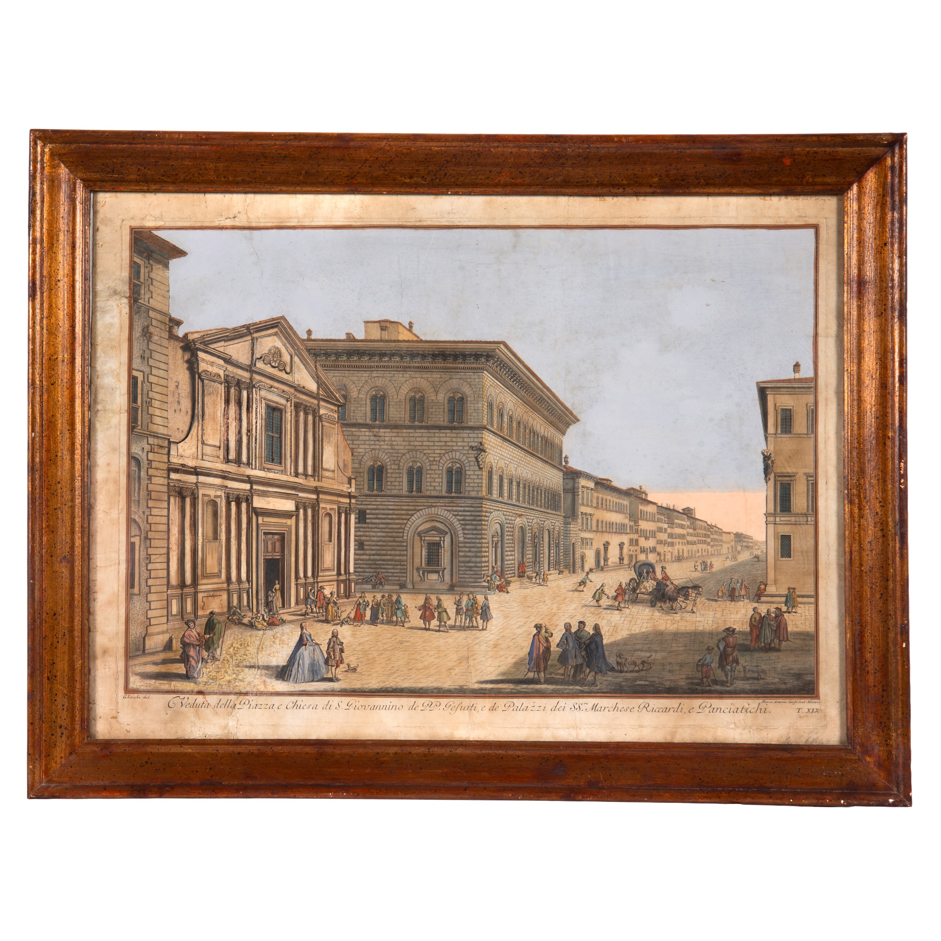 Giuseppe Zocchi, Veduta della Piazza e Chiesa di S. Giovanino e veduta dello Spedale e della Piaz...