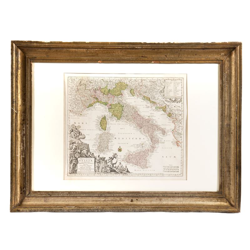 Scuola italiana, Carta geografica, stampa su carta (XIX secolo)