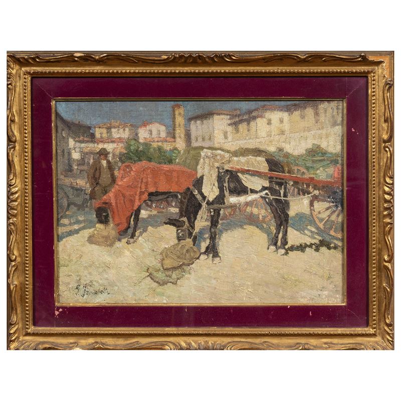 Giuseppe Fraschetti, Muli a riposo