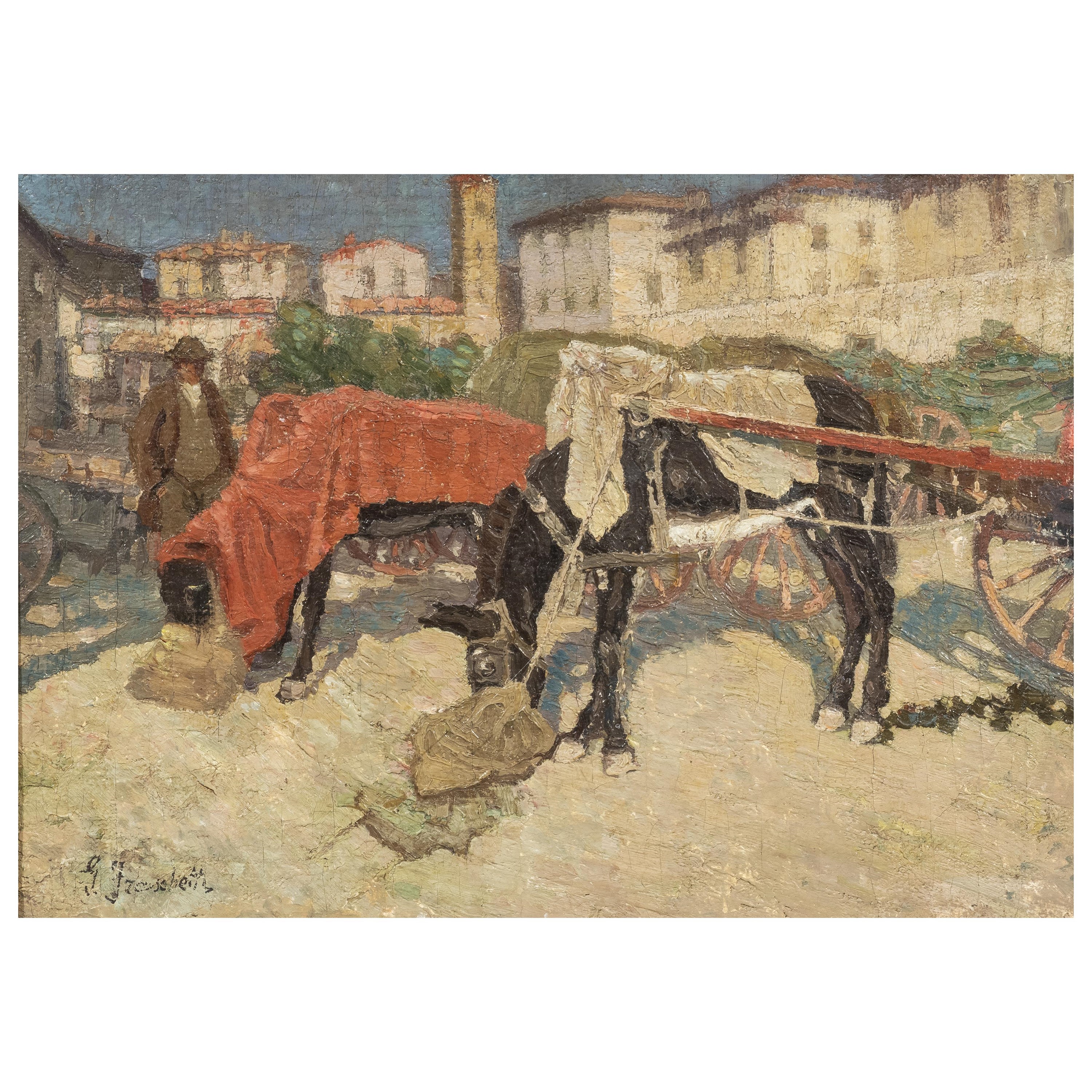 Giuseppe Fraschetti, Muli a riposo