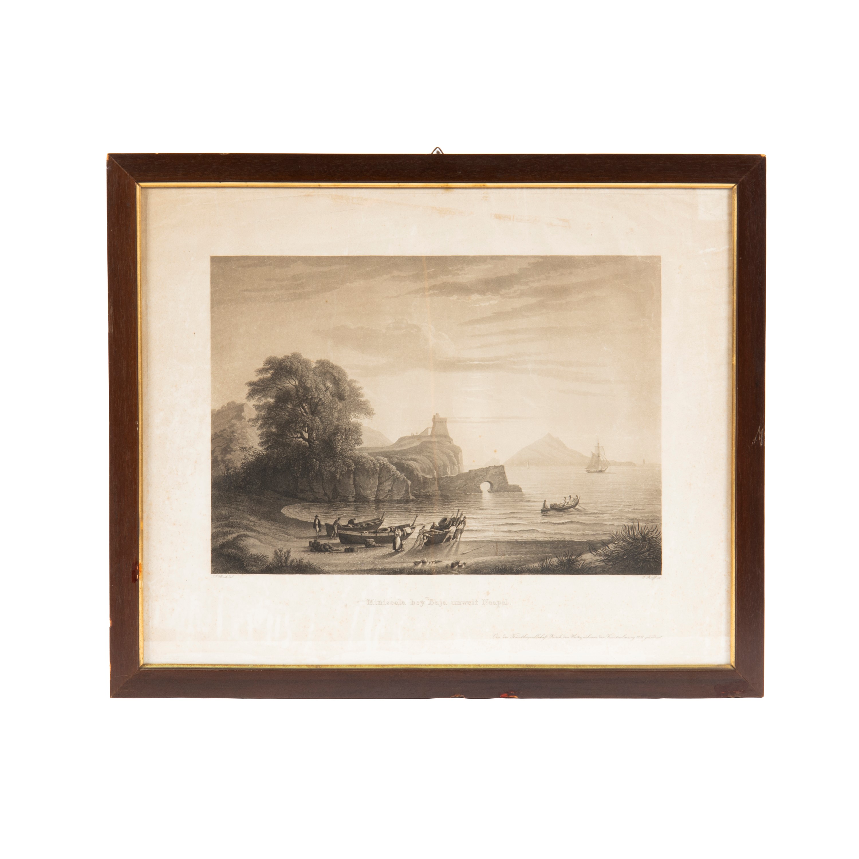 Scuola francese (XIX secolo), Marina con pescatori; Scuola inglese (XX secolo), Baia napoletana, ...