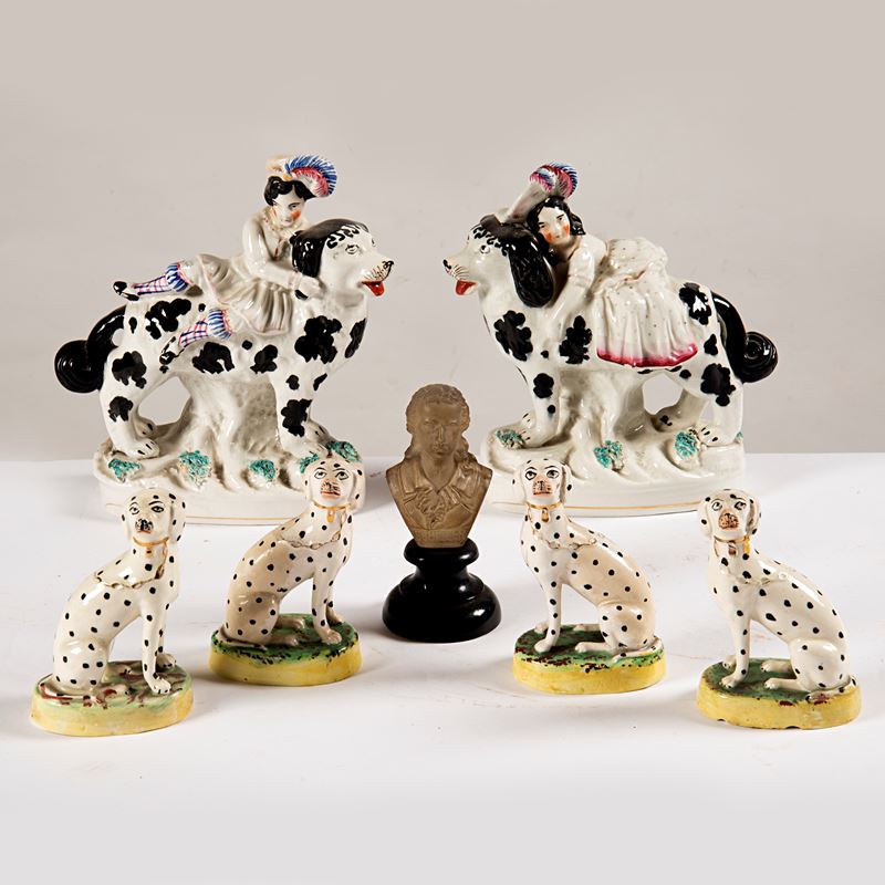 Coppia di Soprammobili, Staffordshire, Sec. XIX