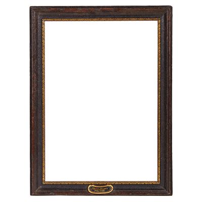 Cornice, legno ebanizzato e dorato, secolo XIX