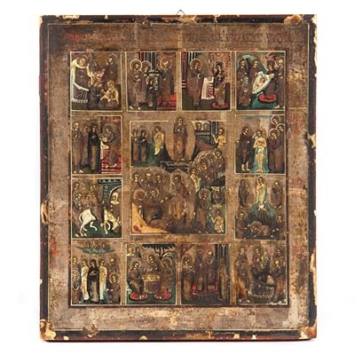 Scuola russa del XVIII secolo, Storie della vita di Gesù, olio su tavola