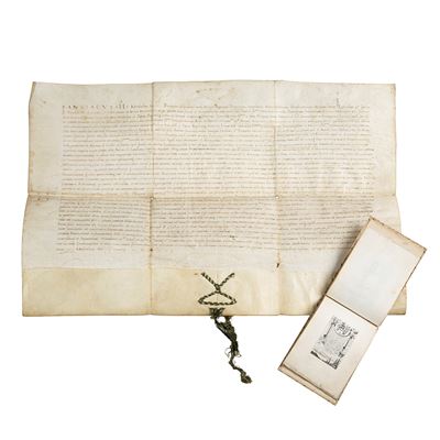 Manoscritto del XVI secolo, manoscritto su pergamena con scrittura latina