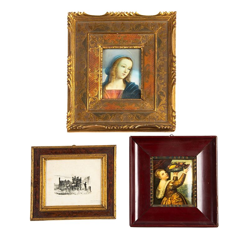 Scuola italiana (sec. XX), Vergine Maria; Scuola italiana, Carrozza (stampa); Riproduzione da Tiz...