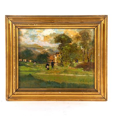 Scuola italiana (inizi XX secolo), Paesaggio con figure