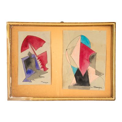 Antonio Marasco, Composizioni astratte, due acquerelli su carta
