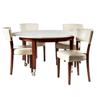 Philippe Starck, set in ciliegio e marmo "NEOZ" (tavolo e quattro sedie)