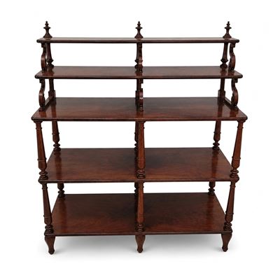 Etagère del XIX secolo, in noce con sostegni torniti