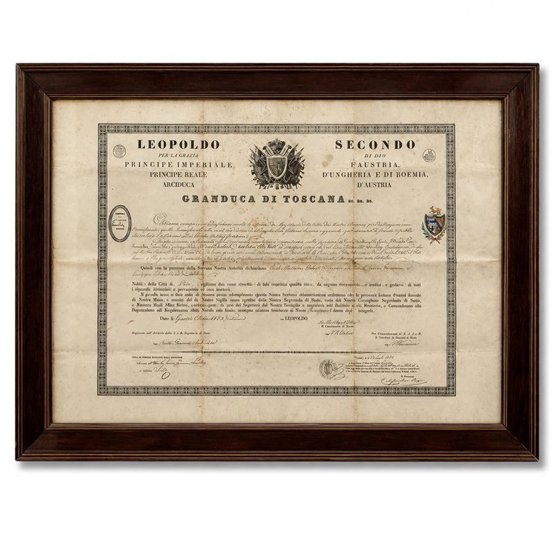 Leopoldo II, Diploma su carta (sec. XIX)