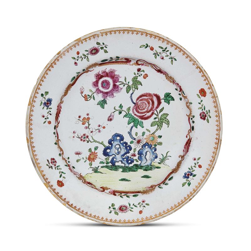 Milano, Piatto in maiolica dipinta policroma (1770-1780 circa)