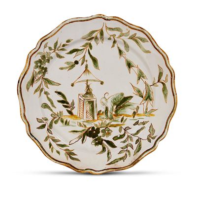 Francia, Moustier, Piatto in maiolica dipinta (sec. XIX)