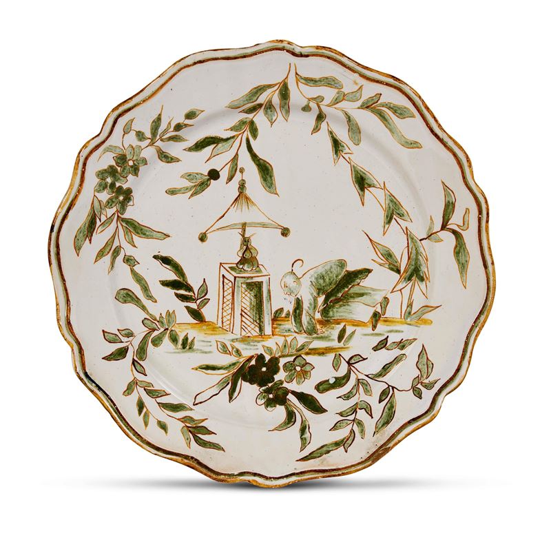 Francia, Moustier, Piatto in maiolica dipinta (sec. XIX)