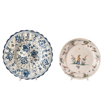 Piatto, maiolica dipinta, Lombardia, sec. XVIII
