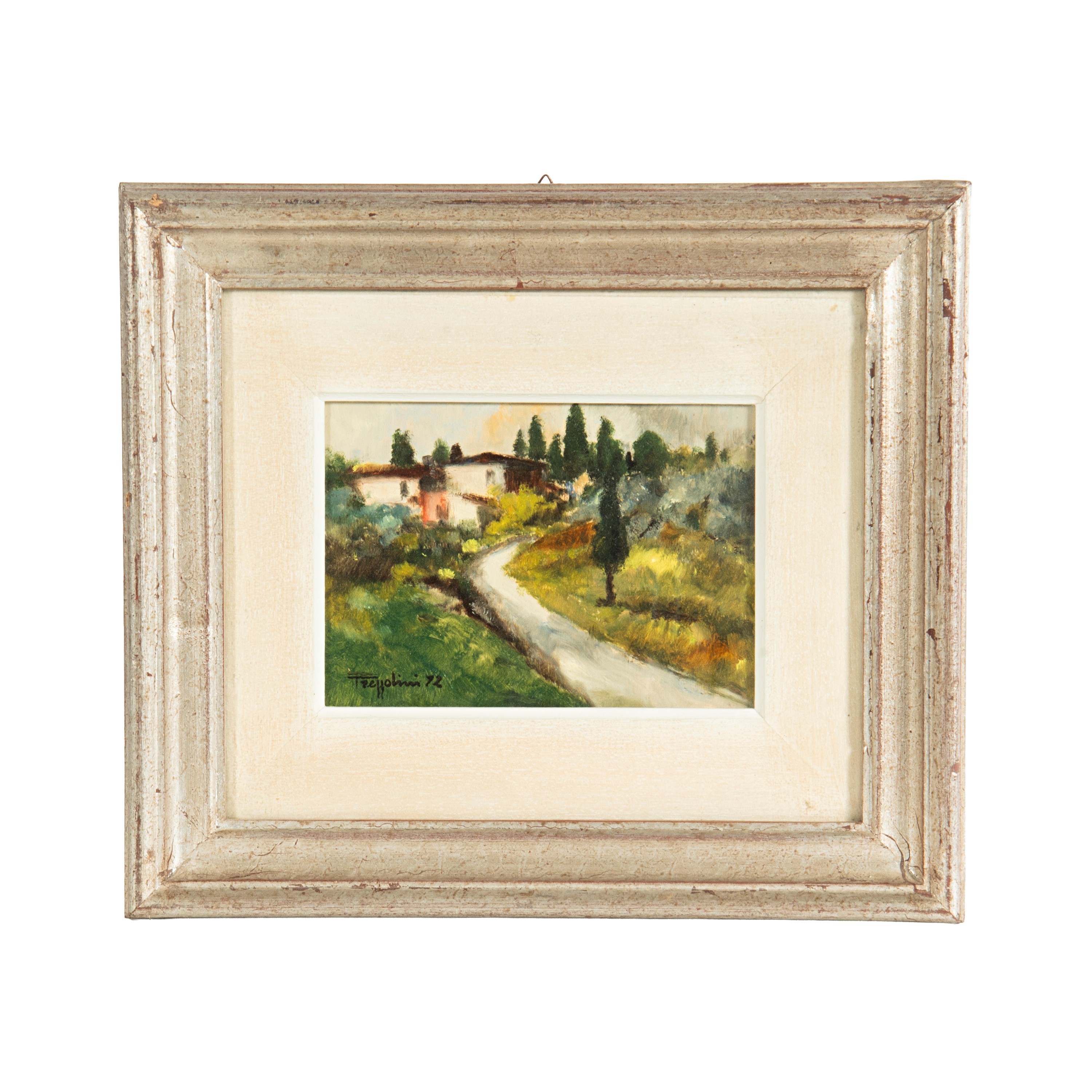 Gino Paolo Gori, Pienza; Gianfranco Frezzolini, Strada di campagna (lotto di due dipinti)