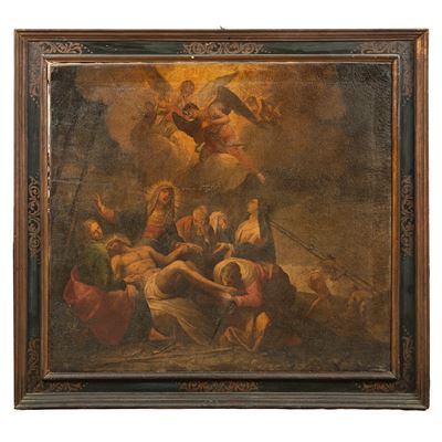 Scuola napoletana, Deposizione di Cristo con angeli, olio su tela (sec. XVIII)