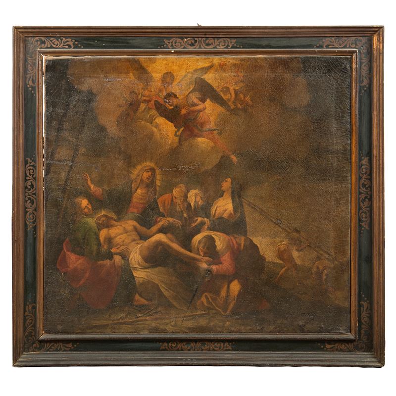 Scuola napoletana, Deposizione di Cristo con angeli, olio su tela (sec. XVIII)