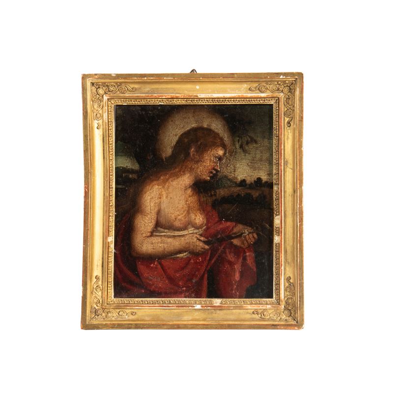 Scuola dell’Italia settentrionale, Maddalena penitente (olio su tavola, XVII secolo)