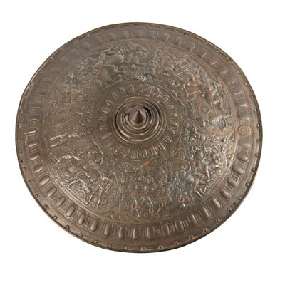 Scudo decorativo, sec. XIX, ferro lavorato
