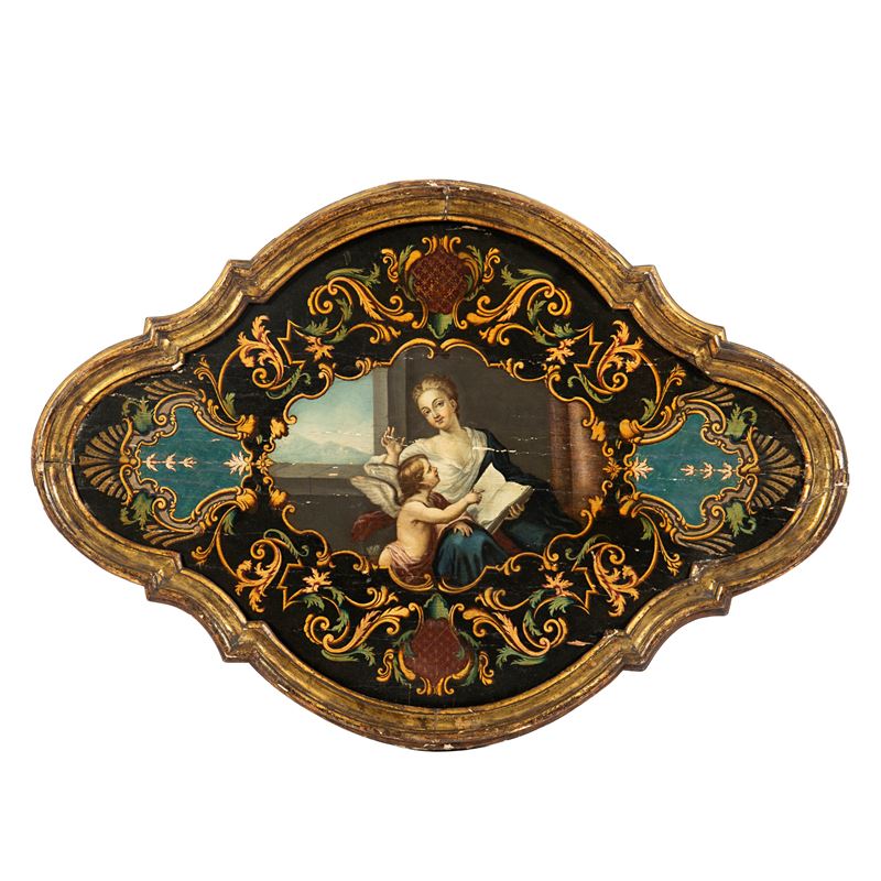 Scuola francese del XVIII secolo, La buona ventura e L’educazione di Cupido (coppia di dipinti, o...