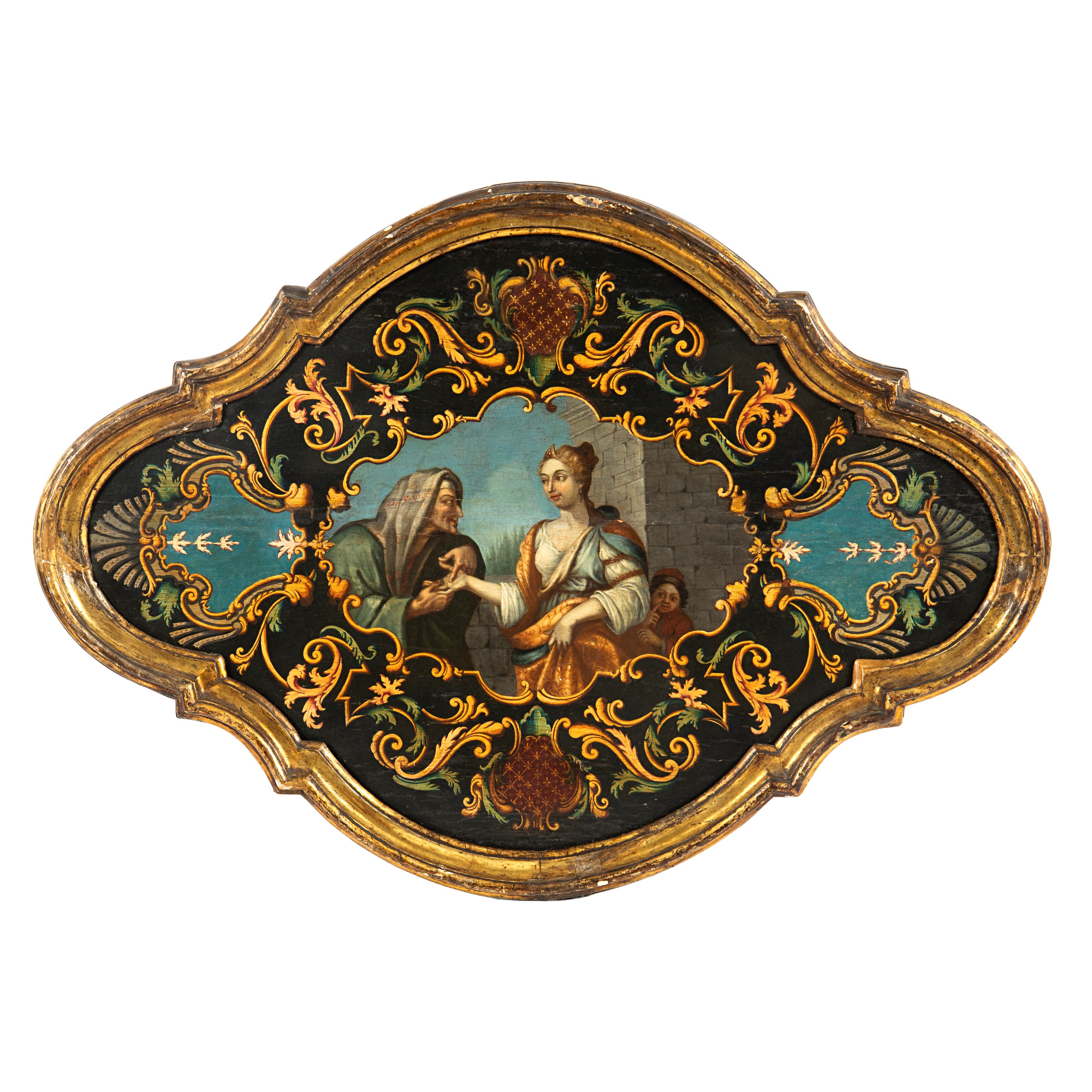 Scuola francese del XVIII secolo, La buona ventura e L’educazione di Cupido (coppia di dipinti, o...