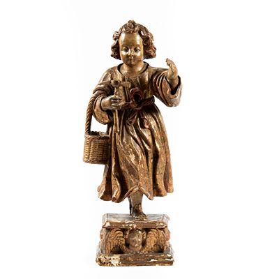 Scultura ligure, Gesù Bambino falegname, legno policromo intagliato (secc. XVII–XVIII)