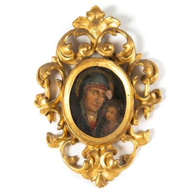 Scuola dell’Italia meridionale, Madonna con Bambino, olio su rame (sec. XVIII)