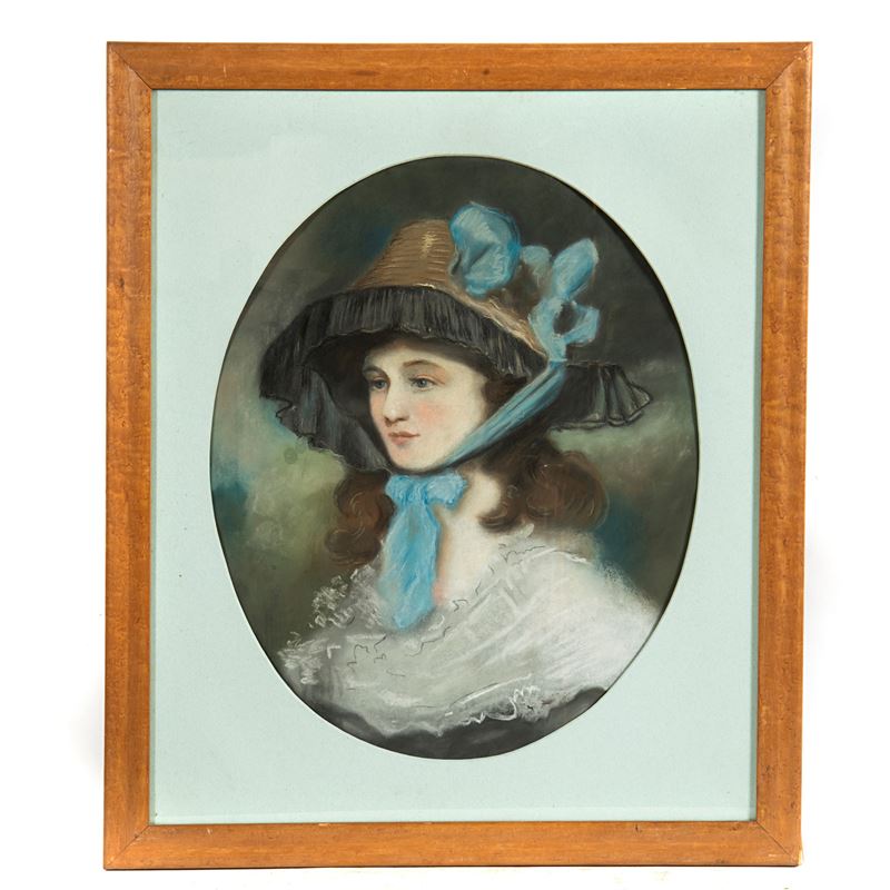 Scuola inglese, Ritratto femminile, XIX secolo, pastello su carta