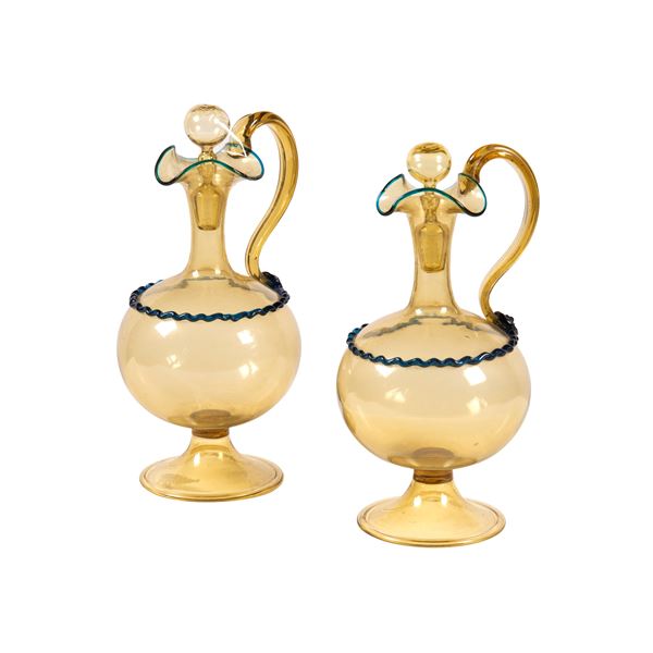 Coppia di versatoi, Murano, sec. XX   - Asta Arredi, mobili e oggetti d'arte - Poggio Bracciolini Casa d'Aste
