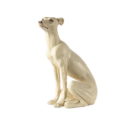 Scuola italiana, Cane, scultura in legno laccato (sec. XX)