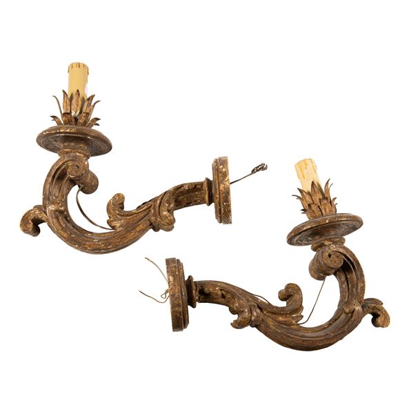 Coppia di applique, sec. XIX